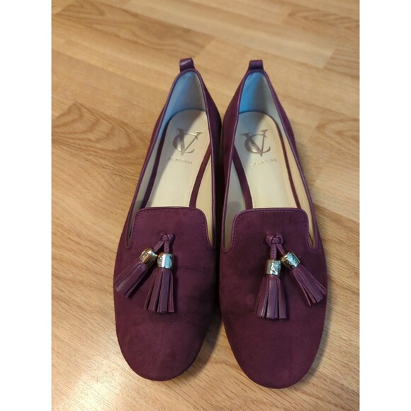 VC Signature Nancy Shoes Womens 7M Purple Suede Leather Tassels Heels - Picture 2 of 11